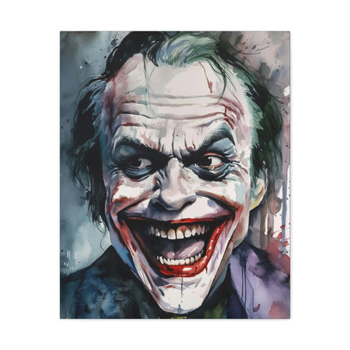 Jack Nicholson Joker Canvas Print, Iconic Portrayal of Movie Villain