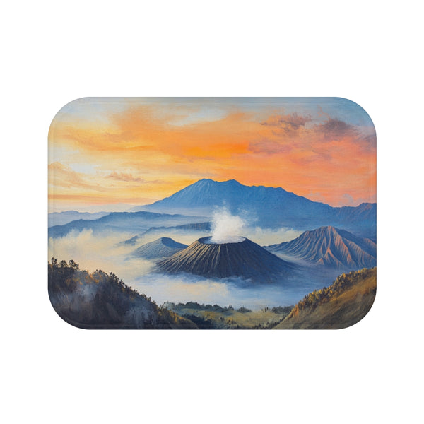 1. "Bromo Sunrise Bath Mat"
