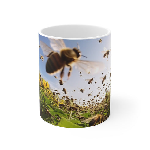 1. "Buzzing Sunflower Paradise Mug"