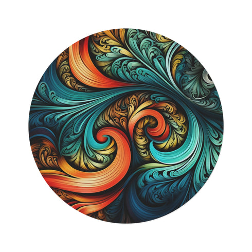 1. "Cosmic Fractal Round Rug"