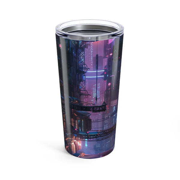 1. Cyberpunk Cityscape Drinking Bottle