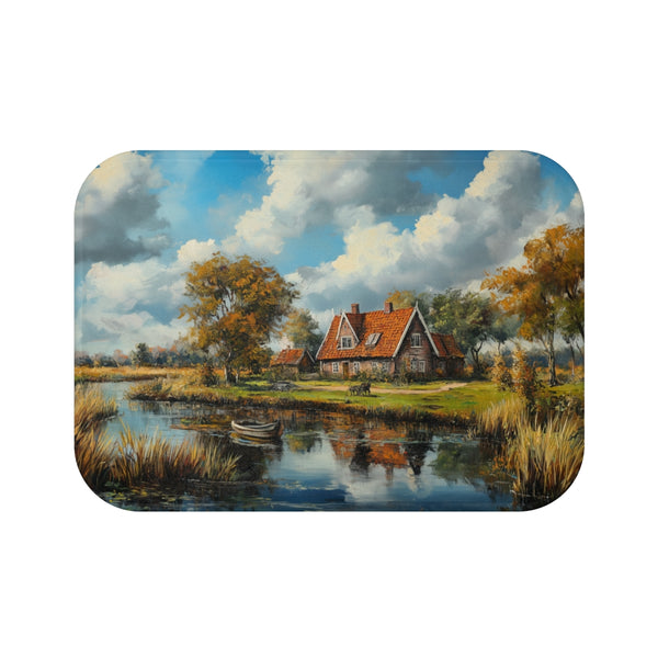 1. "Dutch Countryside Bath Mat"