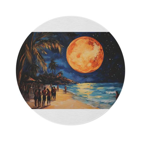 1. "Full Moon Beach Night Rug"