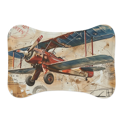 1. "Jet Set Pet Mat: Vintage Airplane Adventure"