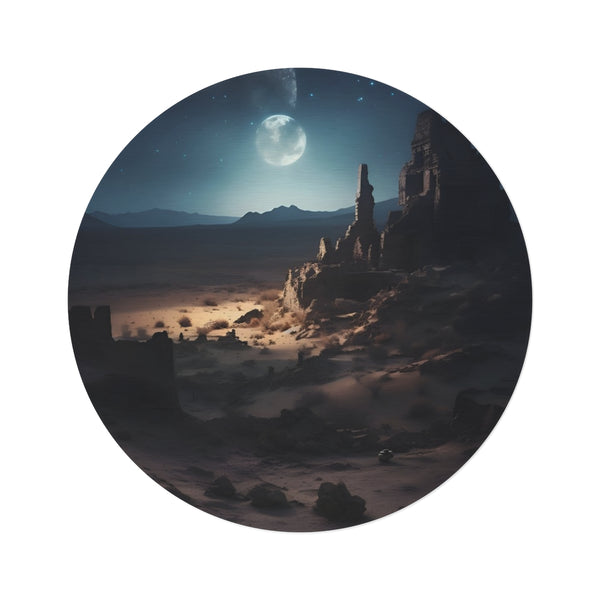 1. Mystical Desert Ruins Round Rug
2. Moonlit Desert Starry Rug
3. Enchanting Desert Ruins Rug
4. Celestial Desert Ruins Rug
5. Moonlit Oasis Round Rug