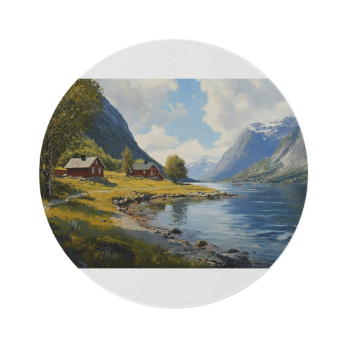 1. "Norwegian Countryside Round Rug"