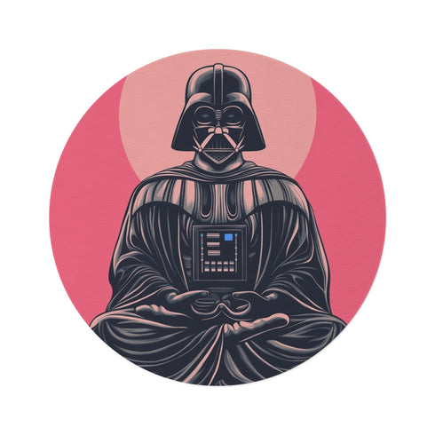1. "Pink Galactic Buddha Round Rug"