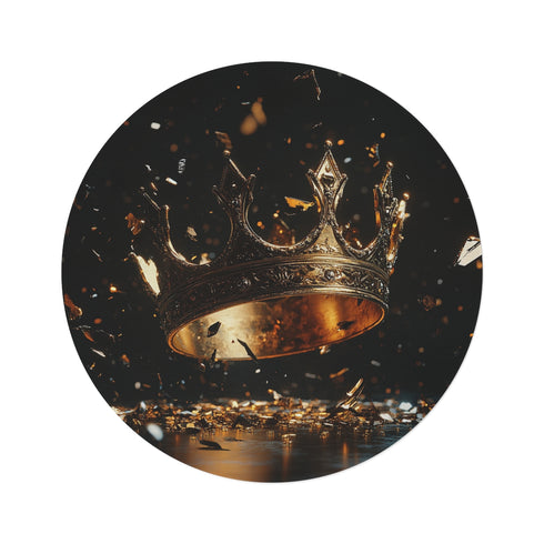 1. "Shattered Crown Round Rug: Royally Chic Decor"