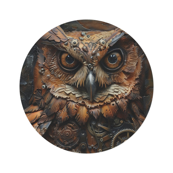 1. Steampunk Round Rug: Industrial Elegance