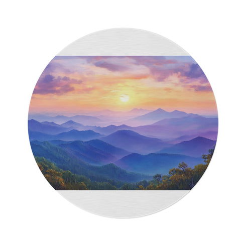 1. "Sundown Splendor Round Rug (Doi Inthanon)"