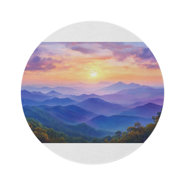 1. "Sundown Splendor Round Rug (Doi Inthanon)"