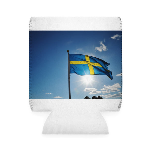 Swedish Flag Can Cooler Sleeve: Keep Your Drink Cool in Nordic Style!