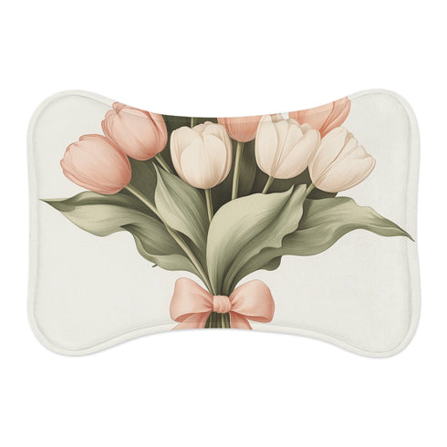 1. "Whimsical Tulip Bouquet Pet Mat"