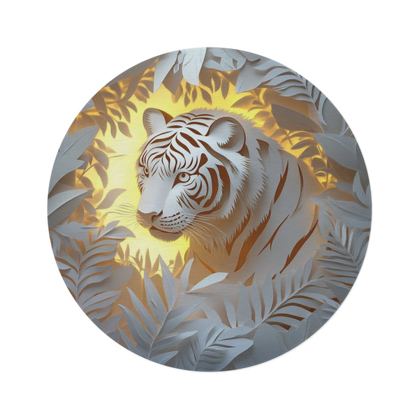1. "White Siberian Tiger Round Rug"