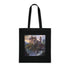 Enchanted Castle Black Cotton Tote Bag - Whimsical Fantasy Design