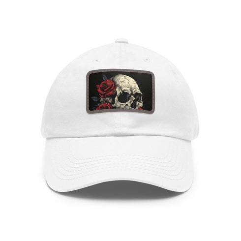 Midnight Bloom Gothic Skull Cap with Rose Details