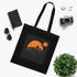 Mountain Dawn Tote Bag, Cotton Black Tote, Majestic Peak Design.