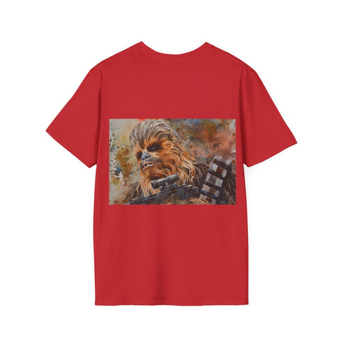 Charcoal Chewbacca watercolor t-shirt with crew neck and vibrant sci-fi design