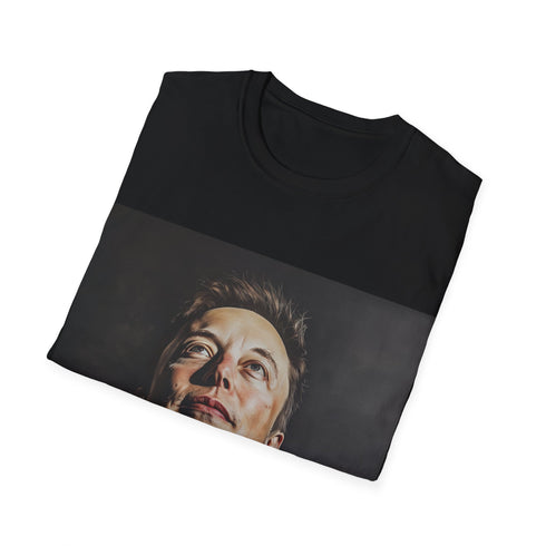 Charcoal cotton Elon Musk tee with crew neck, regular fit.