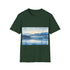 Watercolor tee featuring Alaska landscapes in charcoal, size S variant.