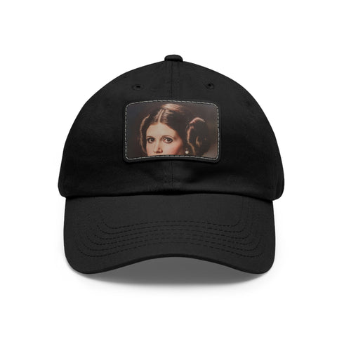 Galactic Princess Leia Embroidered White Baseball Cap - Unisex Vegan Cotton.