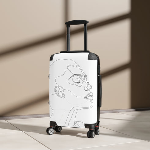 Black Minimalist Face Suitcase Bags for Chic Travel Accessories Collection