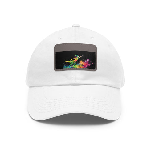 Neverland Neon Watercolor Cap in White with Light Brown Patch