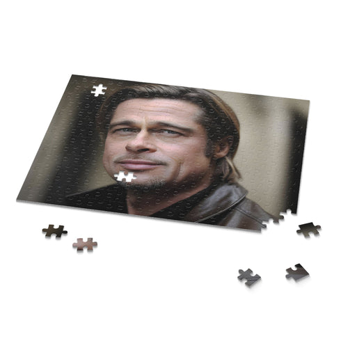 Brad Pitt jigsaw puzzle featuring Hollywood heartthrob's iconic face.