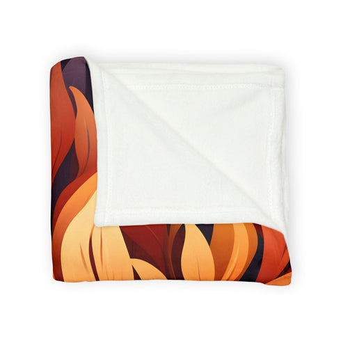 Autumn Foliage & Wildflowers Botanical Plush Fleece Throw Blanket - View 5 | Prints With Passion