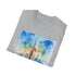 Empire State Building watercolor skyline print charcoal t-shirt, summer pick.