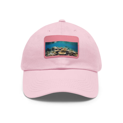 Great Barrier Reef baseball cap with colorful coral reef design.