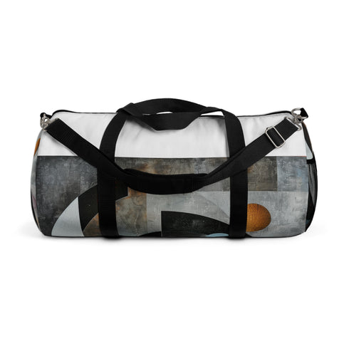 Abstract geometric shapes small duffel bag, American-made for adventures.