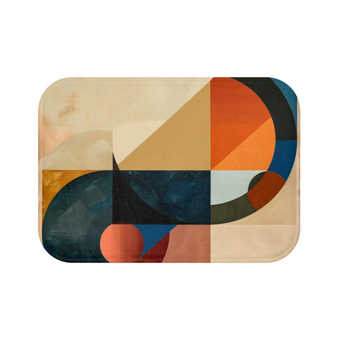Geometric pattern bath mat with modern design for chic bathrooms.