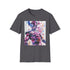 Charcoal crew neck cotton T-shirt with Galactus cosmic design
