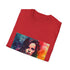 Vibrant charcoal t-shirt with watercolor neon print regular fit cotton