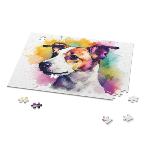Adorable Jack Russell Terrier Jigsaw Puzzle with vibrant colors and details.