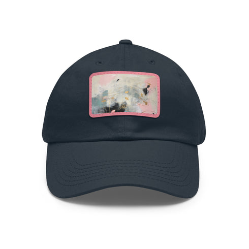 Golden mint abstract baseball cap with white/light brown patch.