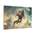 A Traveler Floating above Time Stretched Canvas Wall Art