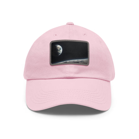 Earth's Horizon cap in white with light brown rectangle patch.