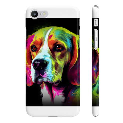 Beagle charm phone case with glossy finish for iPhone & Samsung.