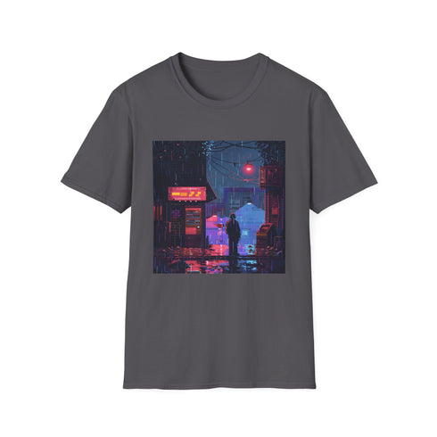 Retro gaming nostalgia t-shirt, charcoal color, soft cotton material, crew neck.