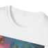 DTG charcoal cotton T-shirt with Coldplay painting capturing vibrant ethereal sound