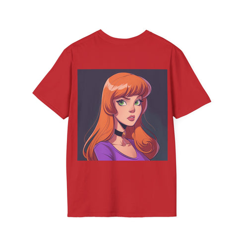 Sleuth-inspired charcoal tee featuring Daphne from Scooby-Doo design.