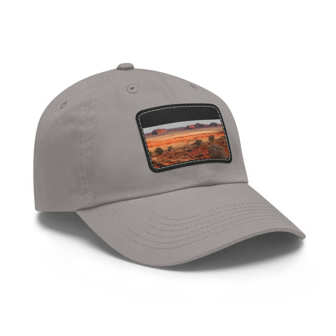 Desert horizon rockscape cap in white with light brown patch.