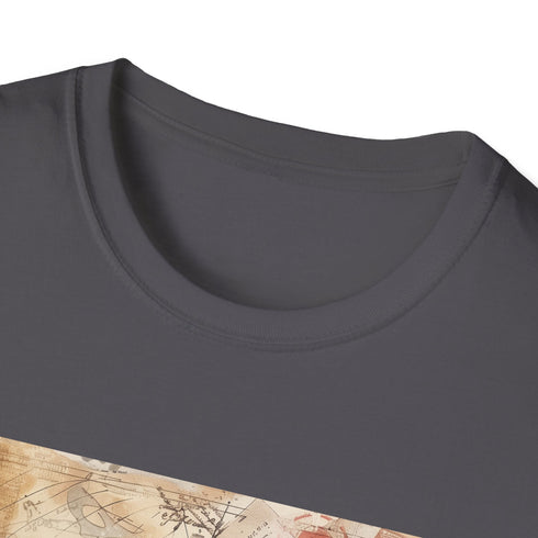 Charcoal cotton t-shirt with nostalgic vintage airplane graphic motif
