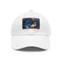 Gleaming Goldfish Adventure Baseball Cap in White with Light Brown Patch