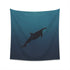 Minimalist Whale Tapestry - Tranquil ocean-inspired decor with a graceful whale silhouette. Perfect for all seasons.