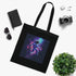 Cosmic Explorer Tote Bag in Black Cotton for Accessories, DTG Printing.