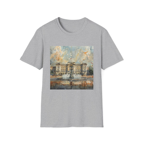 Royal Watercolor Buckingham Palace Charcoal T-Shirt Women's Summer PickатегFit Cotton.