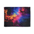 Vibrant neon galaxy blanket, perfect for cosmic dreaming.